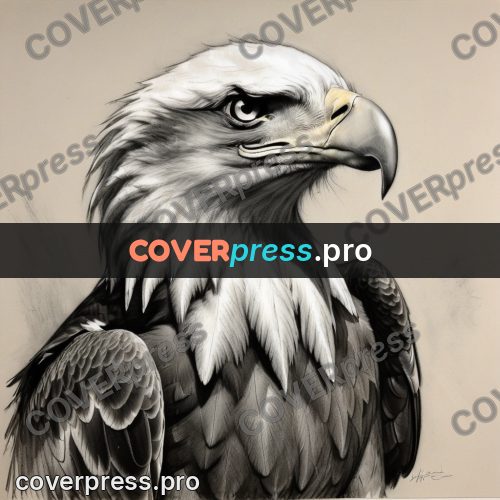 Charcoal sketch: eagle head in profile