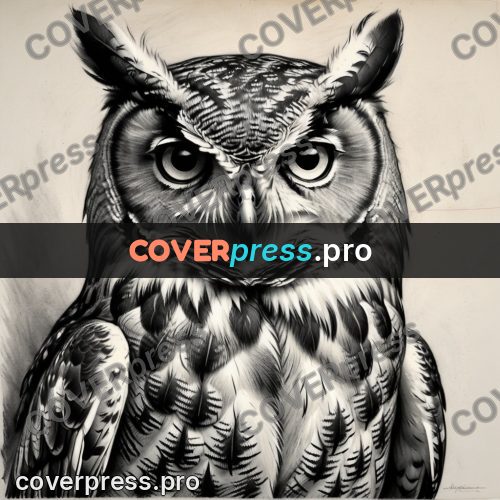 Charcoal sketch: eagle owl on a perch
