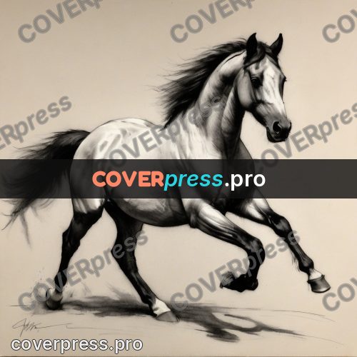 Charcoal sketch: horse with a flying mane