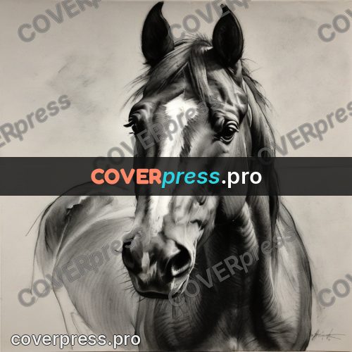 Charcoal sketch: horse head in profile