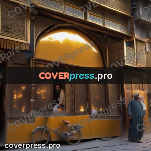 Digital illustration: eastern quarter in warm lights