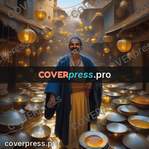 Digital illustration: eastern quarter in warm lights