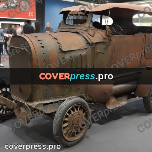 Digital illustration: old rusty motor car