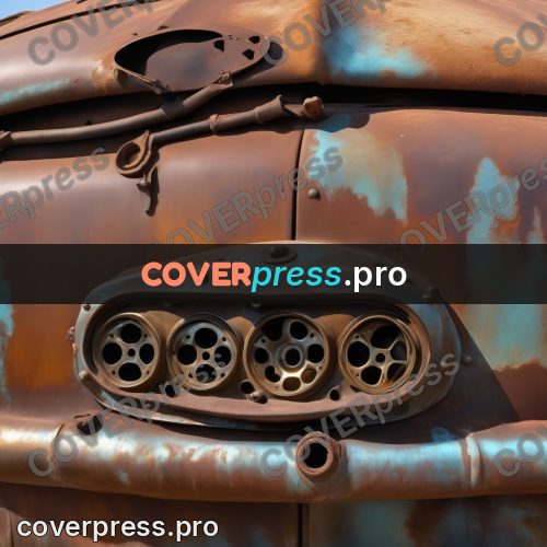 Digital illustration: old rusty motor car