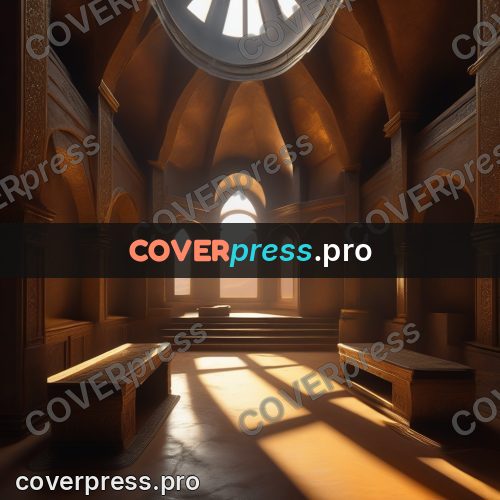 Digital illustration: empty hall under a dome