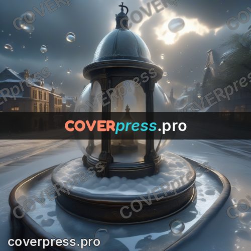 Digital illustration: lantern inside a glass globe