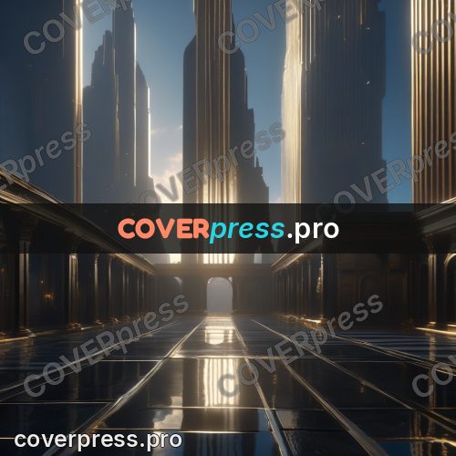 Digital illustration: mirrored hall with columns