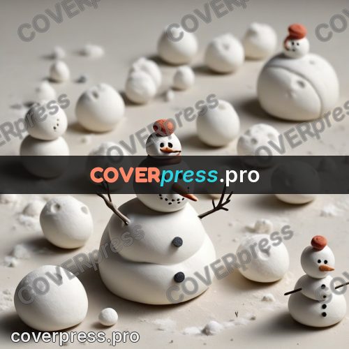 Clay figurine: snowman with twigs for arms