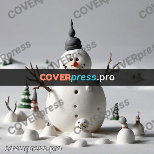 Clay figurine: snowman with twigs for arms