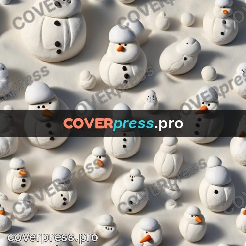 Clay figurine: snowman with twigs for arms