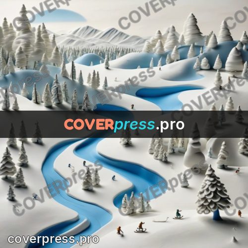 Clay figurine: snowy valley with fir trees