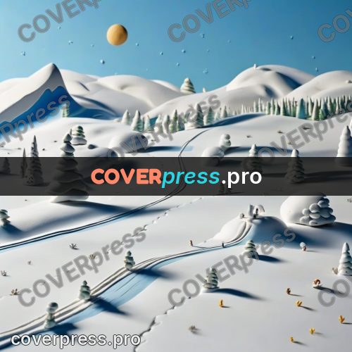 Clay figurine: snowy valley with fir trees