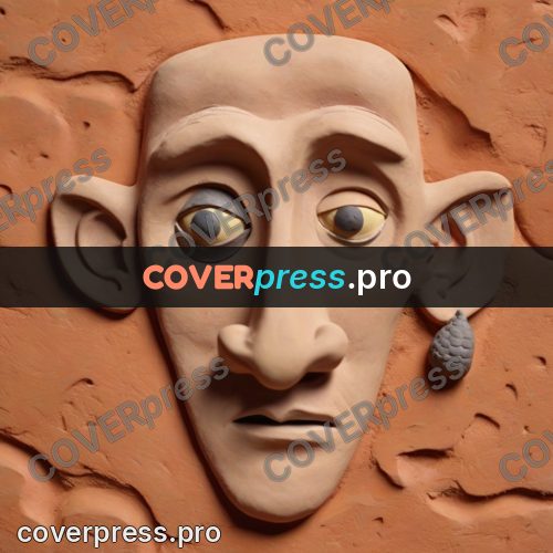 Clay figurine: face with big eyes