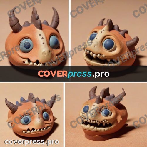 Clay figurine: face with big eyes