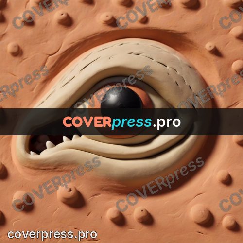 Clay figurine: face with big eyes