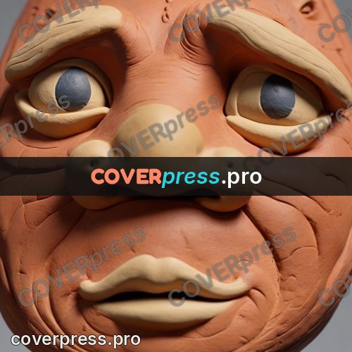 Clay figurine: face with big eyes