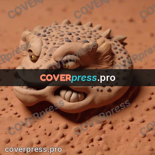 Clay figurine: face with big eyes