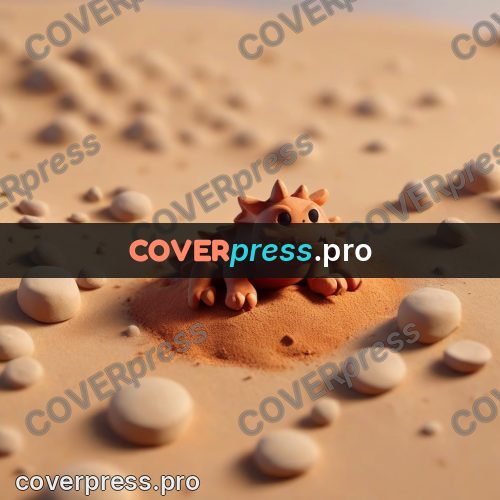 Clay figurine: sand with stones and grooves