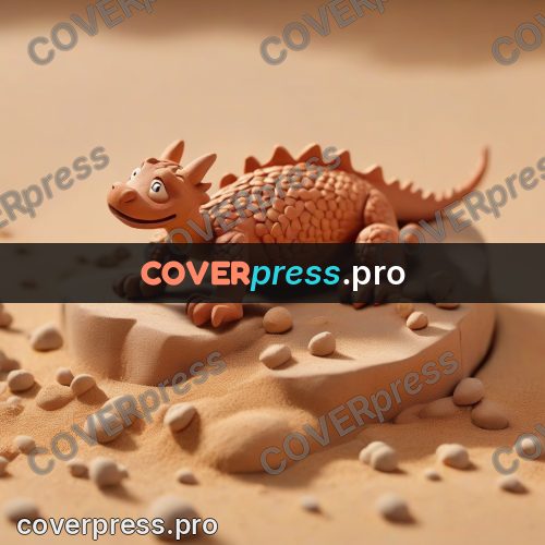 Clay figurine: sand with stones and grooves