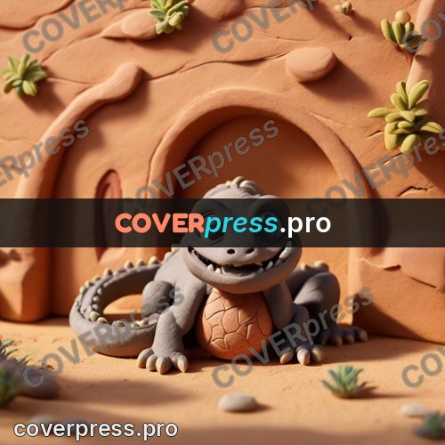 Clay figurine: dragon by a rock arch