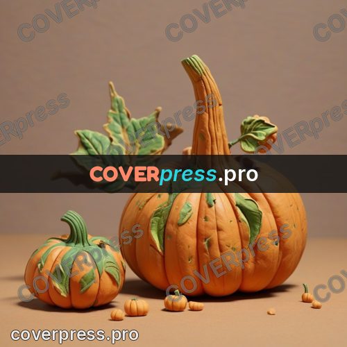 Clay figurine: pumpkin with a green stem