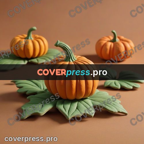 Clay figurine: pumpkin with a green stem