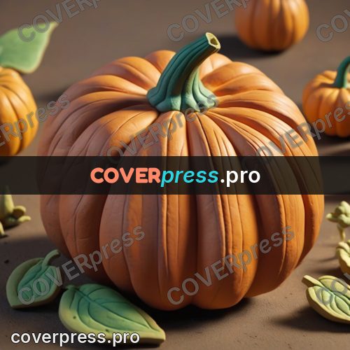Clay figurine: pumpkin with a green stem