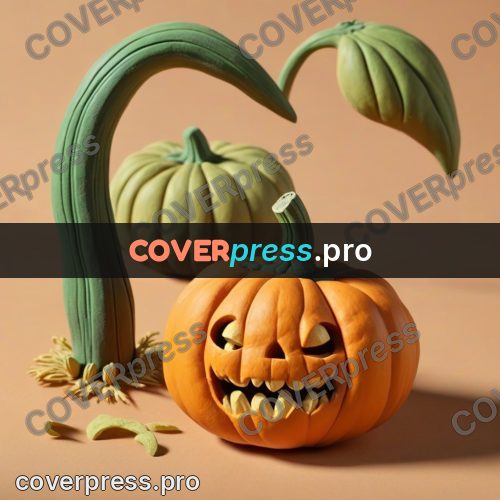 Clay figurine: pumpkin with a green stem
