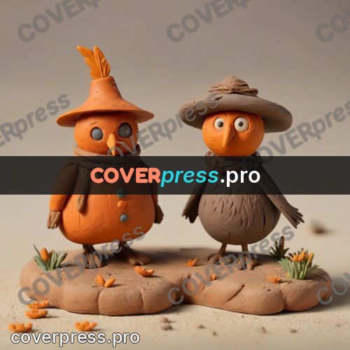 Clay figurine: scarecrow in a hat and coat