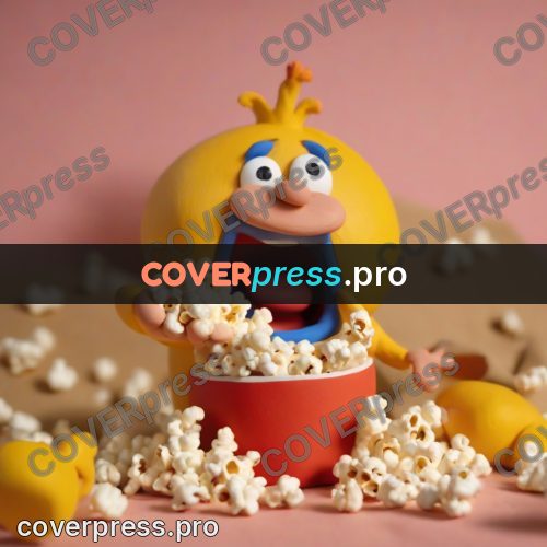 Clay figurine: man with popcorn and open mouth