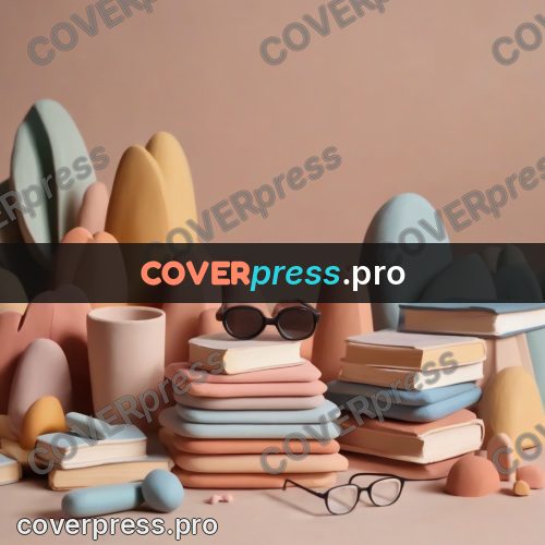 Clay figurine: stack of books with glasses