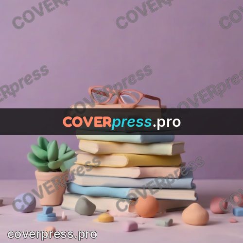 Clay figurine: stack of books with glasses