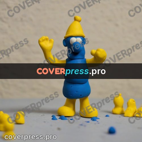 Clay figurine: little man in blue and yellow