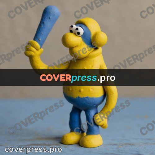 Clay figurine: little man in blue and yellow