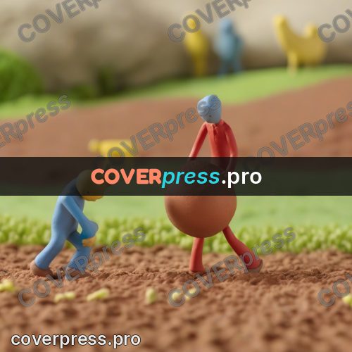 Clay figurine: small figures on the ground