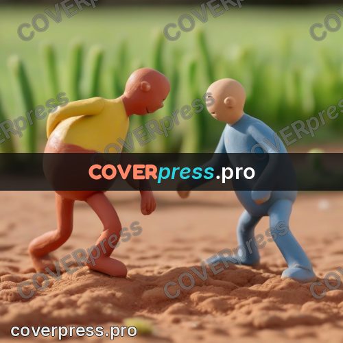 Clay figurine: small figures on the ground
