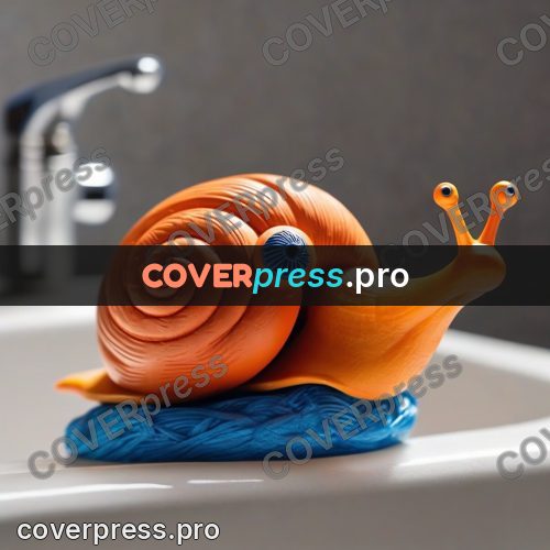 Clay figurine: orange snail with big eyes