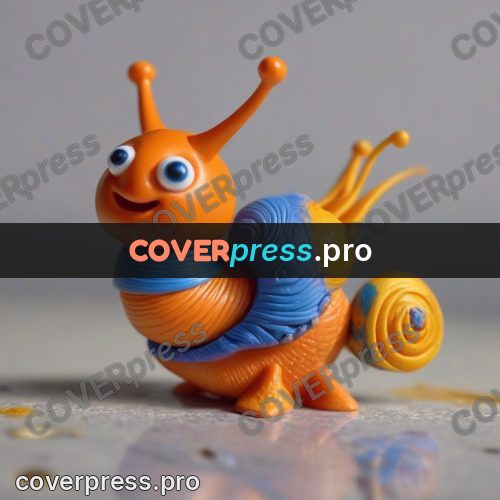 Clay figurine: orange snail with big eyes