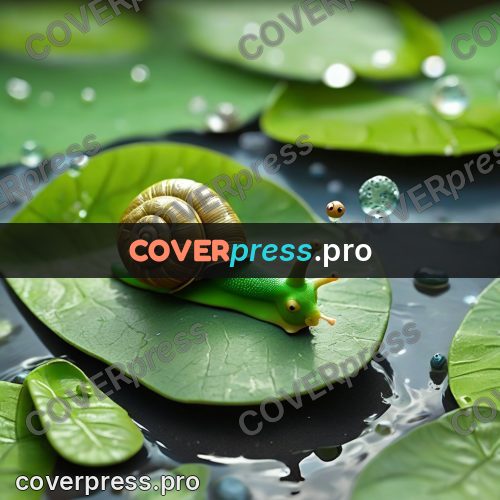 Clay figurine: snail on a green leaf