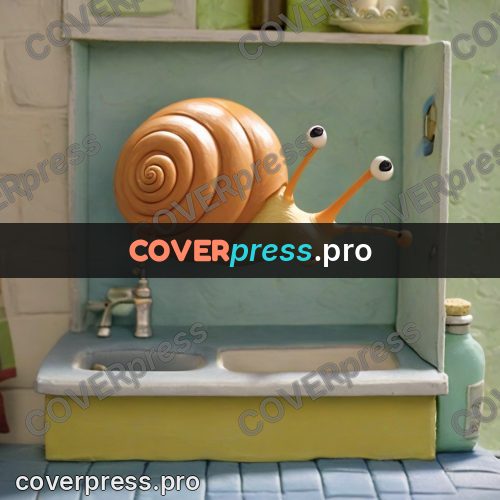 Clay figurine: snail on a sink rim
