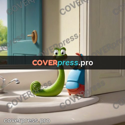 Clay figurine: snail on a sink rim