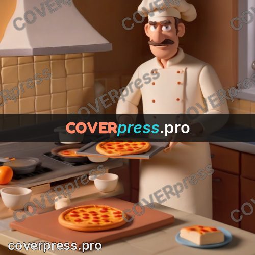 Clay figurine: chef with a baking tray
