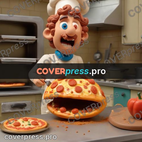 Clay figurine: chef with a slice of pizza