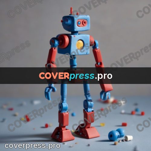 Clay figurine: blue and red robot