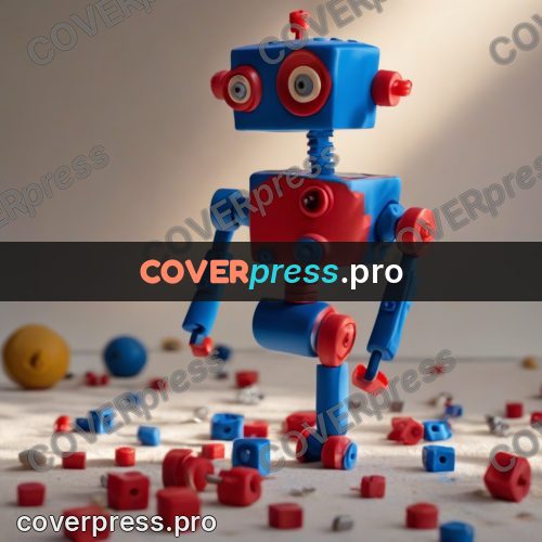 Clay figurine: blue and red robot