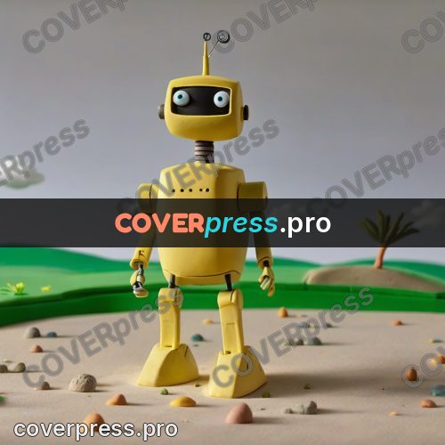 Clay figurine: robot with aerials on its head