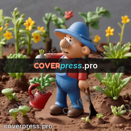 Clay figurine: gardener in a wide hat