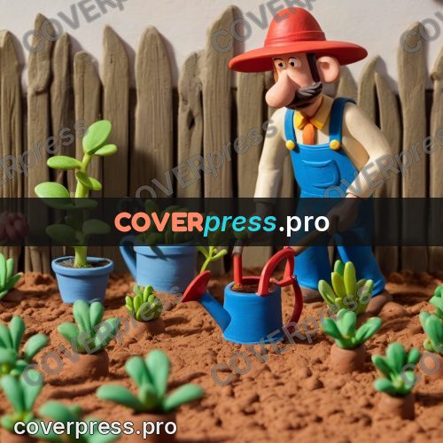 Clay figurine: gardener in a wide hat