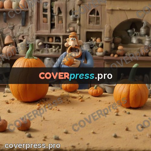 Clay figurine: man with a big pumpkin