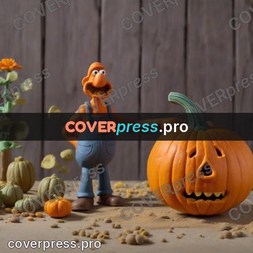 Clay figurine: man with a big pumpkin